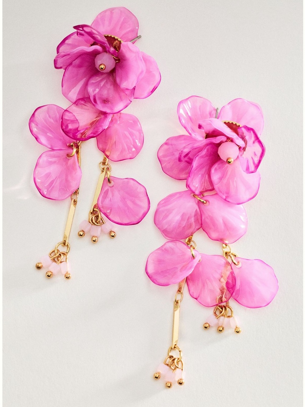 Anthropologie Pink Floral Drop Earrings. Brand new!